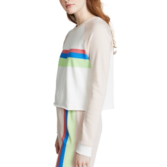 WILDFOX Sweatshirt Striped Beach House Cropped - Picture 5 of 15